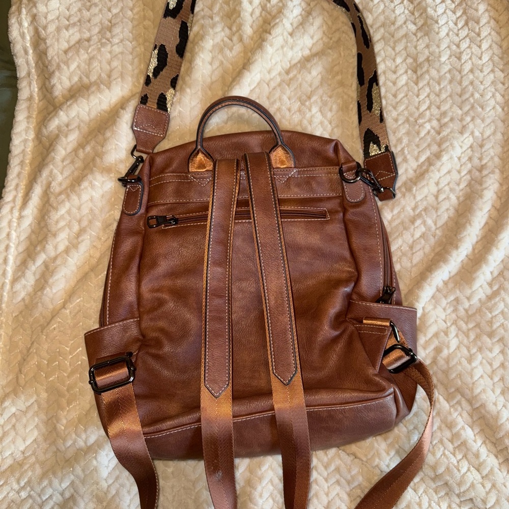 Brown Leather Backpack - image 2